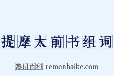 提摩太前书组词是什么意思的图片